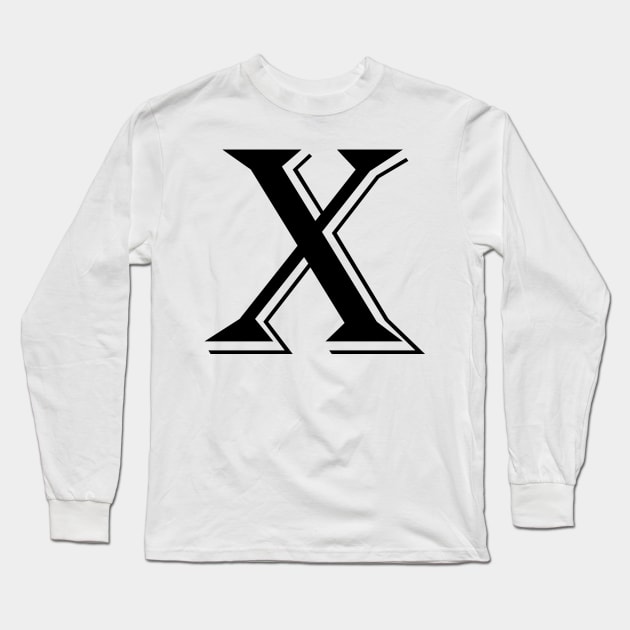 Black letter X in vintage style Long Sleeve T-Shirt by Classical